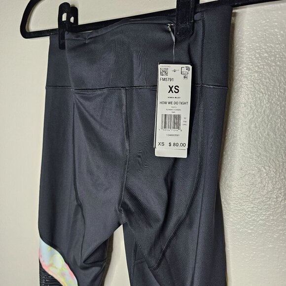 Adidas XS Leggings Black How We Do Tights Athletic Reflective Active Gym Yoga - Picture 5 of 9